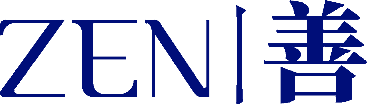 Logo restaurant zen transparent bleu texte seul